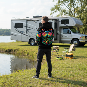 Bigfoot Fishing Forest All Over Print Shirt