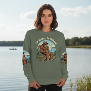 I'd Rather Be Fishing Bigfoot All Over Print Shirt