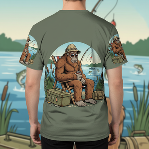 I'd Rather Be Fishing Bigfoot All Over Print Shirt