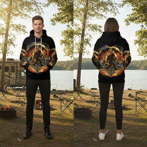 Fiery Bigfoot Fishing All Over Print Shirt