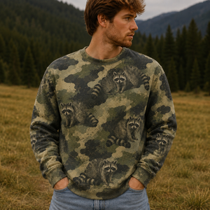 Raccoon Camouflage Graphic Pattern All Over Print Shirt