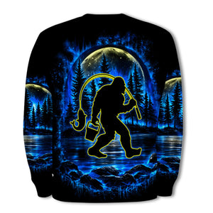 Bigfoot Fishing All Over Print Shirt