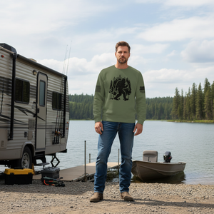 Forest Bigfoot Fishing All Over Print Shirt