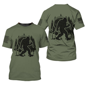 Forest Bigfoot Fishing All Over Print Shirt