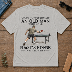 An Old Man Who Still Plays Table Tennis In His Eighties - ash - TS2D-Ash