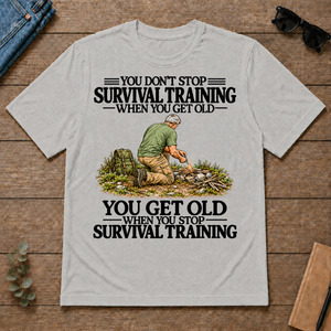 Don't Stop Survival Training Vintage Art - ash - TS2D-Ash