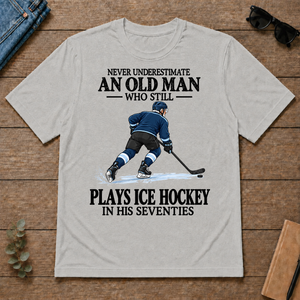 An Old Man Still Plays Ice Hockey In His Seventies - ash - TS2D-Ash