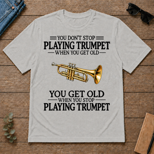 Don't Stop Playing Trumpet Vintage Art - ash - TS2D-Ash