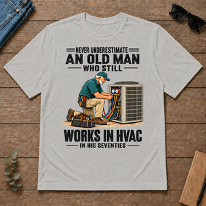 An Old Man Still Works In HVAC In His 70s - ash - TS2D-Ash