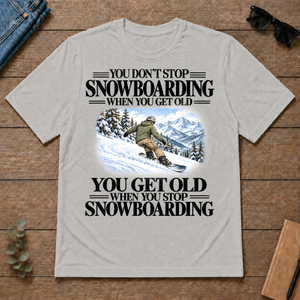 Don't Stop Snowboarding Vintage Art - ash - TS2D-Ash