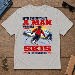 A Man Still Skis In His 70s - ash - TS2D-Ash