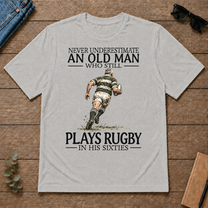 An Old Man Who Still Plays Rugby In His Sixties - ash - TS2D-Ash
