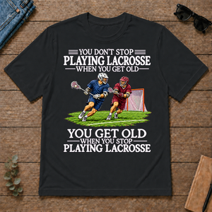 Old Man Don't Stop Lacrosse - black - TS2D-Black