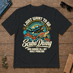 I Just Want To Go Scuba Diving & Ignore All Adult Problems - black - TS2D-Black