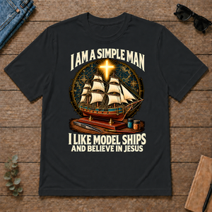 I Like Model Ships & Believe In Jesus - black - TS2D-Black