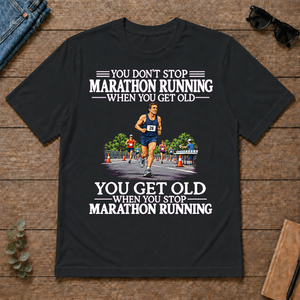 Old Man Don't Stop Marathon Running - black - TS2D-Black