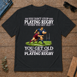 Old Man Don't Stop Rugby - black - TS2D-Black