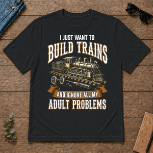 Vintage I Just Want To Build Trains - black - TS2D-Black