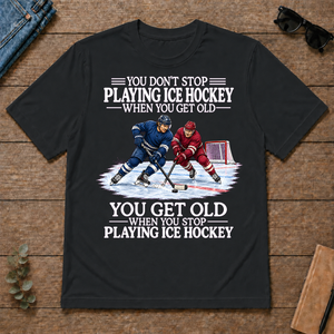 Old Man Don't Stop Ice Hockey - black - TS2D-Black