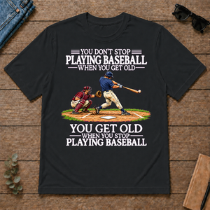 Old Man Don't Stop Baseball - black - TS2D-Black