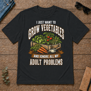 Vintage I Just Want To Grow Vegetables - black - TS2D-Black