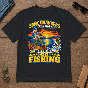 Real Grandpas Go Fishing - black - TS2D-Black