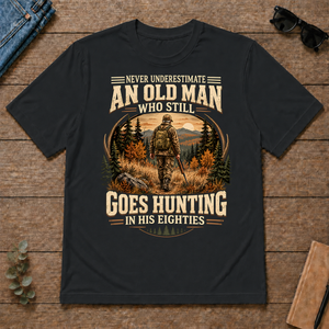 An Old Man Goes Hunting In 80s - black - TS2D-Black