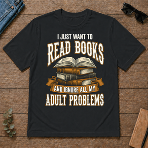 Vintage I Just Want To Read Books - black - TS2D-Black