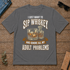 Vintage Black I Just Want To Sip Whiskey - charcoal - TS2D-Charcoal