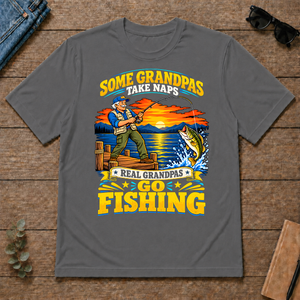 Real Grandpas Go Fishing - charcoal - TS2D-Charcoal