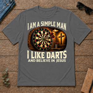 I Am Simple Man I Like Darts - charcoal - TS2D-Charcoal