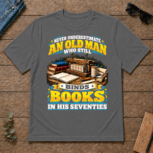 Yellow An Old Man Still Binds Book In His Seventies - charcoal - TS2D-Charcoal