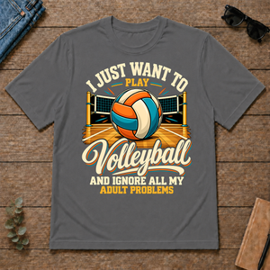 I Just Want To Play Volleyball & Ignore All Adult Problems - charcoal - TS2D-Charcoal