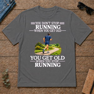 Old Man Don't Stop Running - charcoal - TS2D-Charcoal