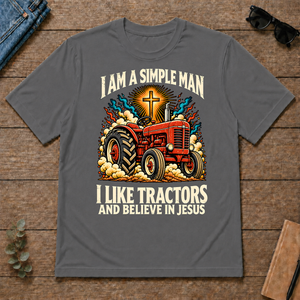 I Like Tractors & Believe In Jesus - charcoal - TS2D-Charcoal