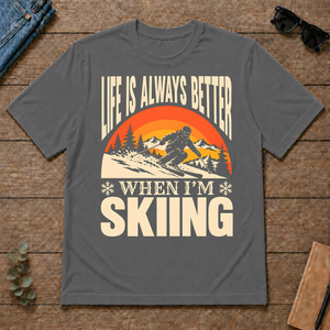 Vintage Life Is Always Better When I Am Skiing - charcoal - TS2D-Charcoal