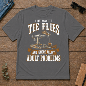 Vintage Black I Just Want To Tie Flies - charcoal - TS2D-Charcoal