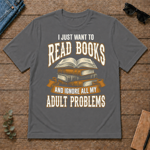 Vintage I Just Want To Read Books - charcoal - TS2D-Charcoal