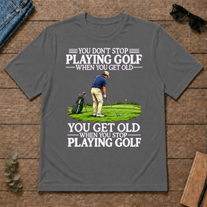 Old Man Don't Stop Golf - charcoal - TS2D-Charcoal