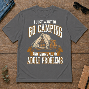 Vintage I Just Want To Go Camping - charcoal - TS2D-Charcoal