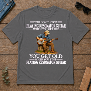 Old Man Don't Stop Playing Resonator Guitar - charcoal - TS2D-Charcoal