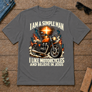 I Like Motorcycles & Believe In Jesus - charcoal - TS2D-Charcoal