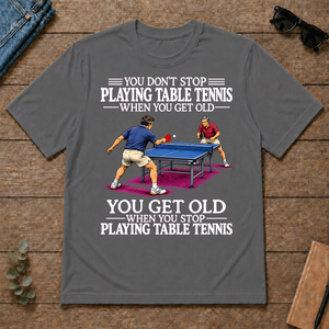 Old Man Don't Stop Table Tennis - charcoal - TS2D-Charcoal