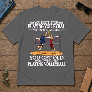 Old Man Don't Stop Volleyball - charcoal - TS2D-Charcoal