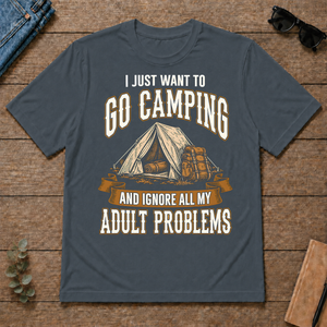 Vintage I Just Want To Go Camping - dark-heather - TS2D-DarkHeather
