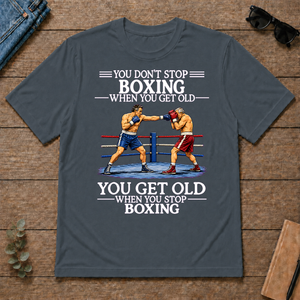 Old Man Don't Stop Boxing - dark-heather - TS2D-DarkHeather
