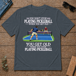 Old Man Don't Stop Pickleball - dark-heather - TS2D-DarkHeather