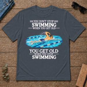 Old Man Don't Stop Swimming - dark-heather - TS2D-DarkHeather