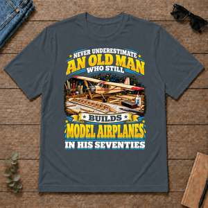 Yellow An Old Man Still Builds Model Airplanes In His Seventies - dark-heather - TS2D-DarkHeather