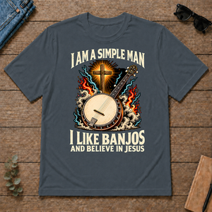 I Like Banjos & Believe In Jesus - dark-heather - TS2D-DarkHeather